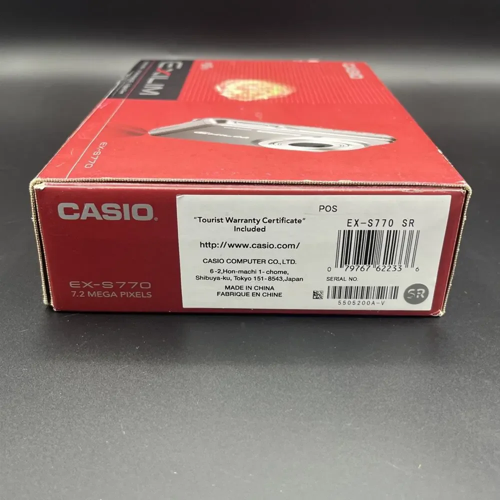 Casio Exilim EX-S770 7.2MP Silver Digital Camera Box Manual Charger New Battery